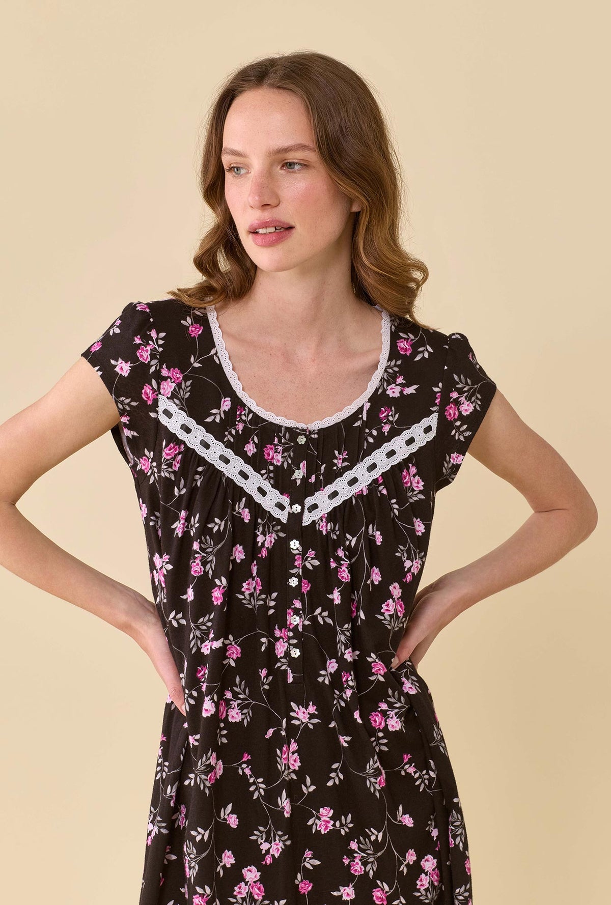 Vintage Vine Cap Sleeve Chemise