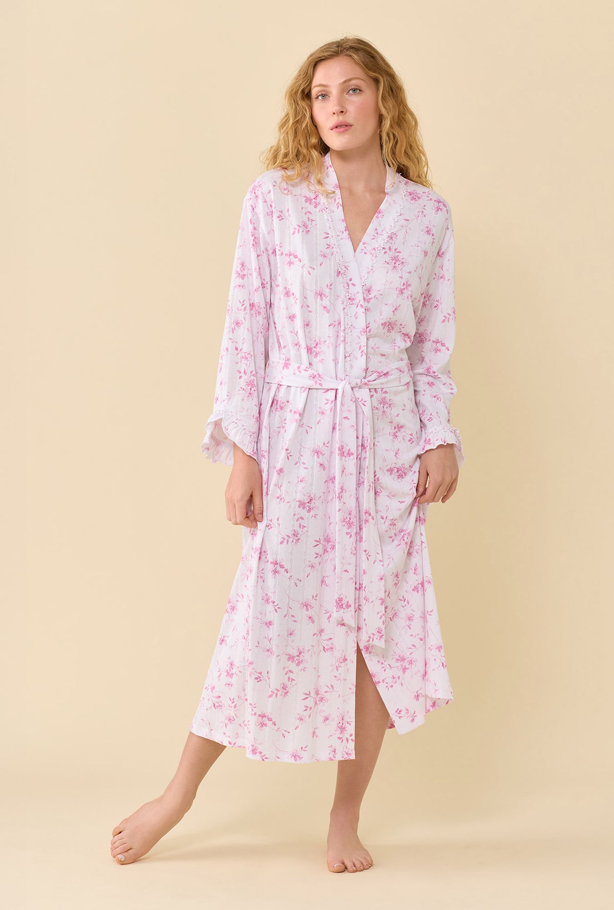 Sweet Pea Cotton Modal Pointelle Knit Ballet Wrap Robe