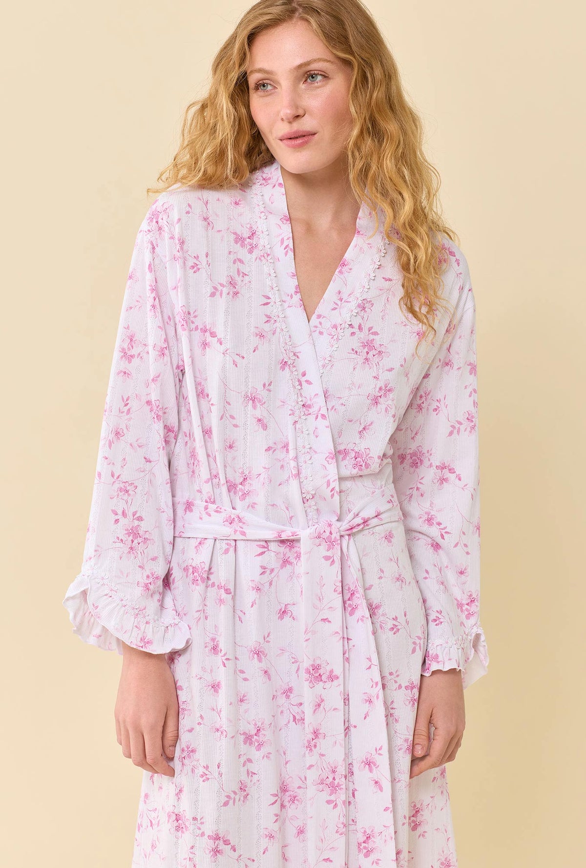 Sweet Pea Cotton Modal Pointelle Knit Ballet Wrap Robe