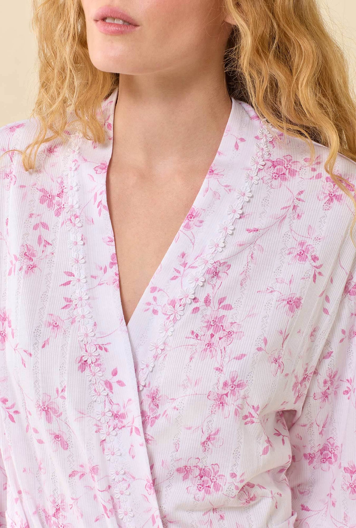 Sweet Pea Cotton Modal Pointelle Knit Ballet Wrap Robe