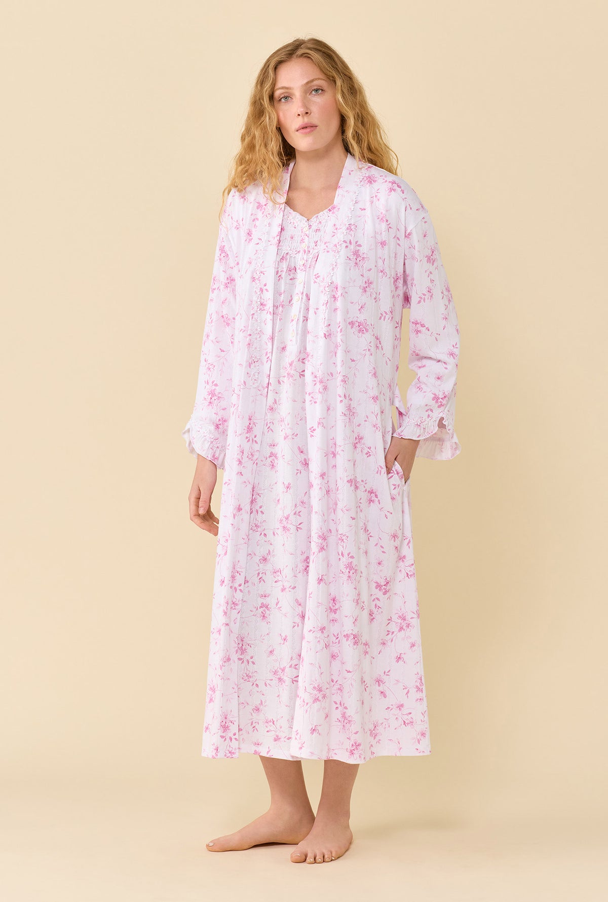Sweet Pea Cotton Modal Pointelle Knit Ballet Wrap Robe