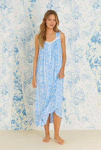 Tencel™ Blue Denim Roses Knit "Eileen" Nightgown