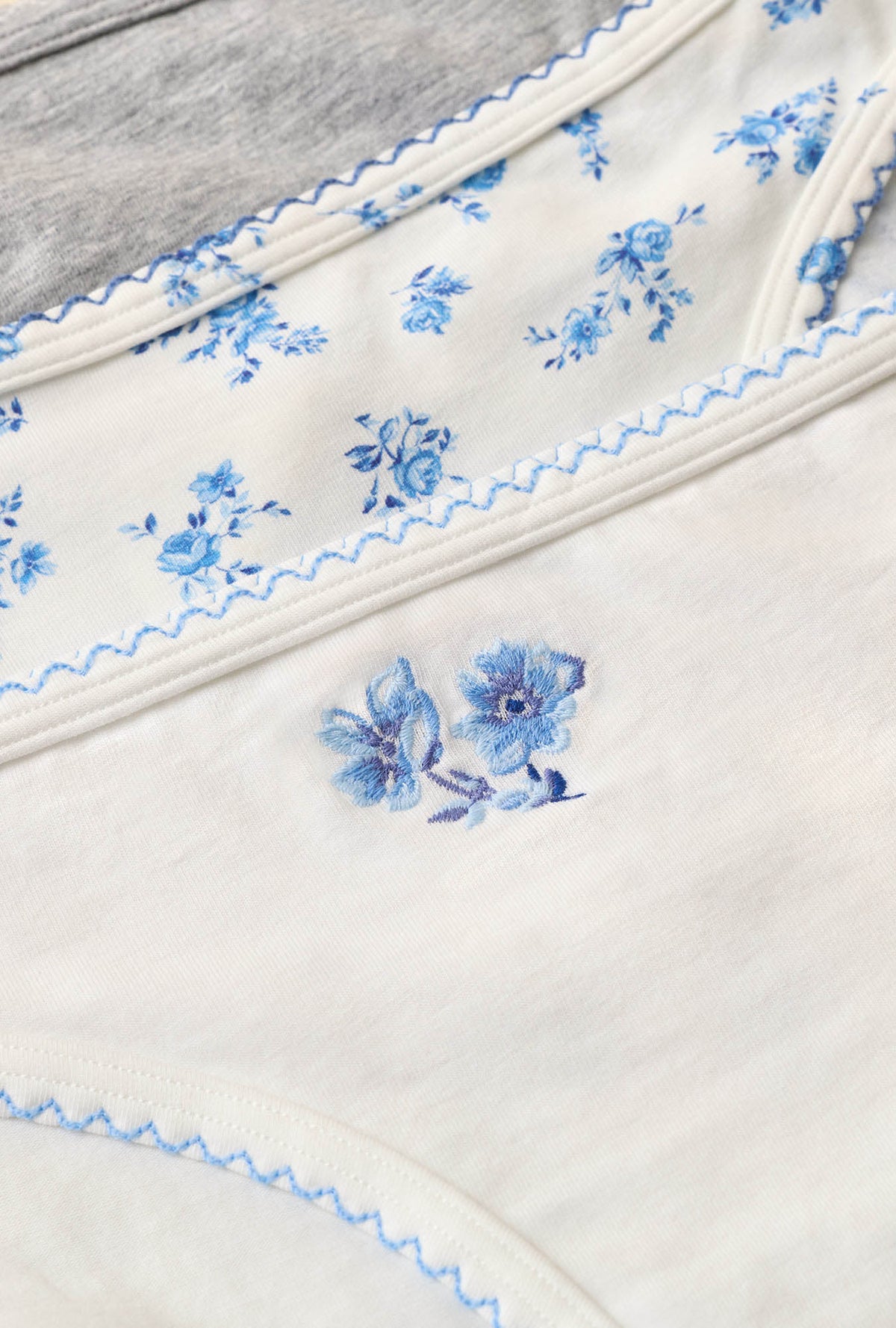 Cornflower Posy Cotton 3-Pack Bikini closer look