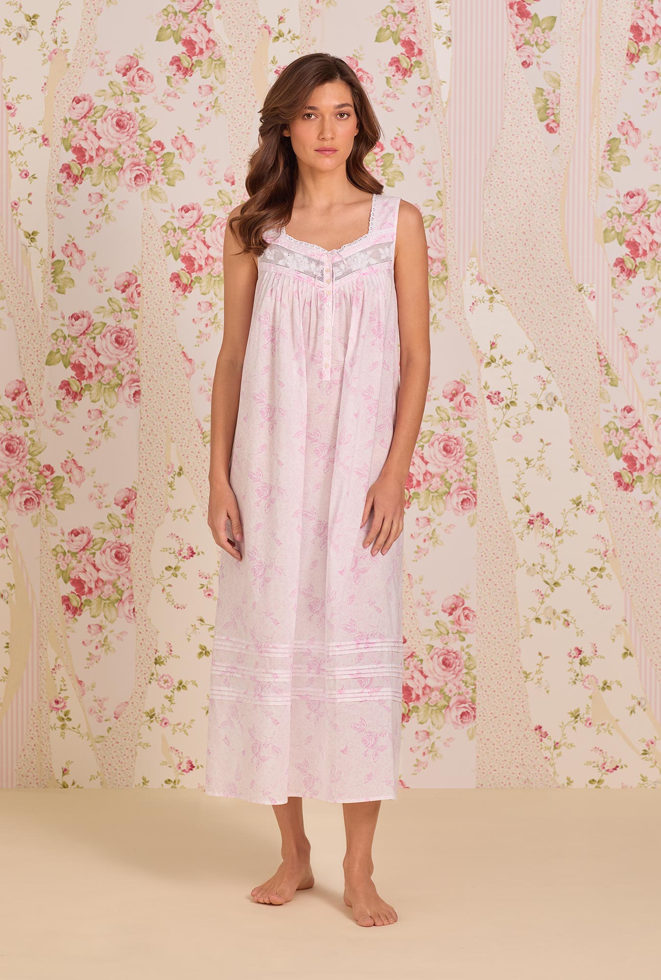 The "Eileen" Blush Rose Cotton Lawn Ballet Nightgown