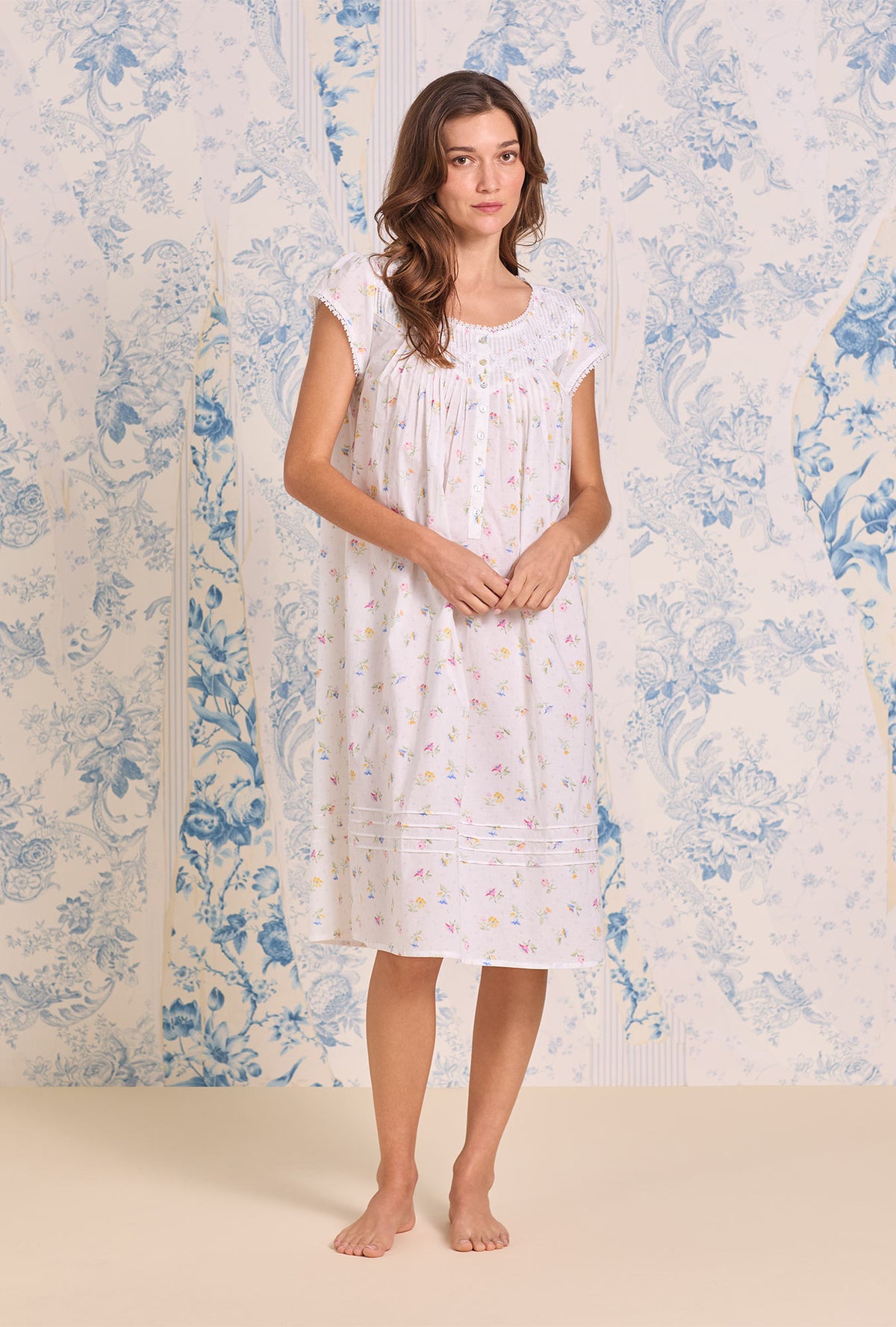 Poetic Cotton Lawn Cap Sleeve Waltz Nightgown