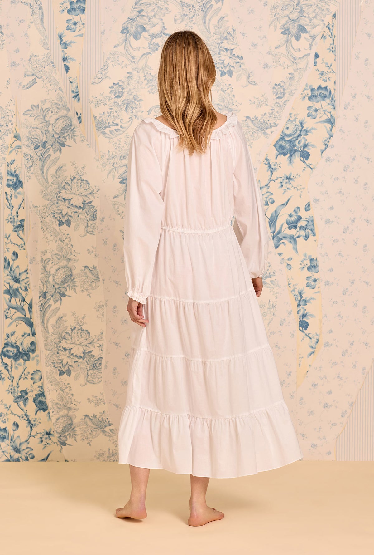 A lady wearing The &quot;Vivienne&quot; Iconic White Ballet Nightgown