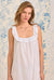 The "Elizabeth" Iconic White Swiss Dot Long Nightgown - White / L