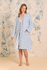 Celestial Bow Cotton Diamond Quilt Zip Robe
