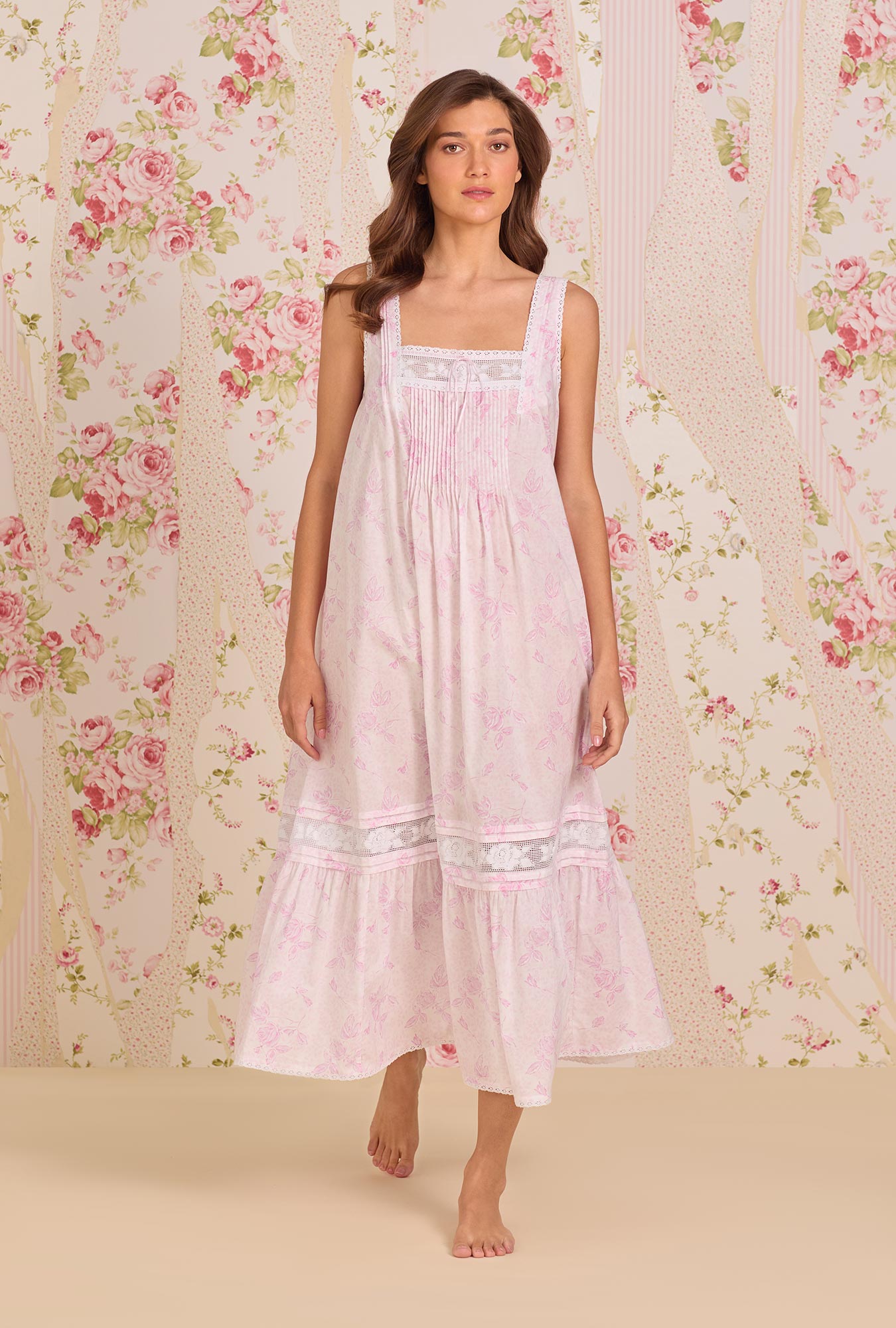 The "Adrianna" Blush Rose Cotton Lawn Ballet Nightgown