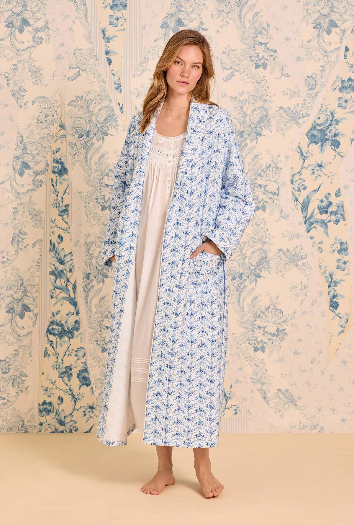 Celestial Bow Cotton Diamond Quilt Wrap Robe