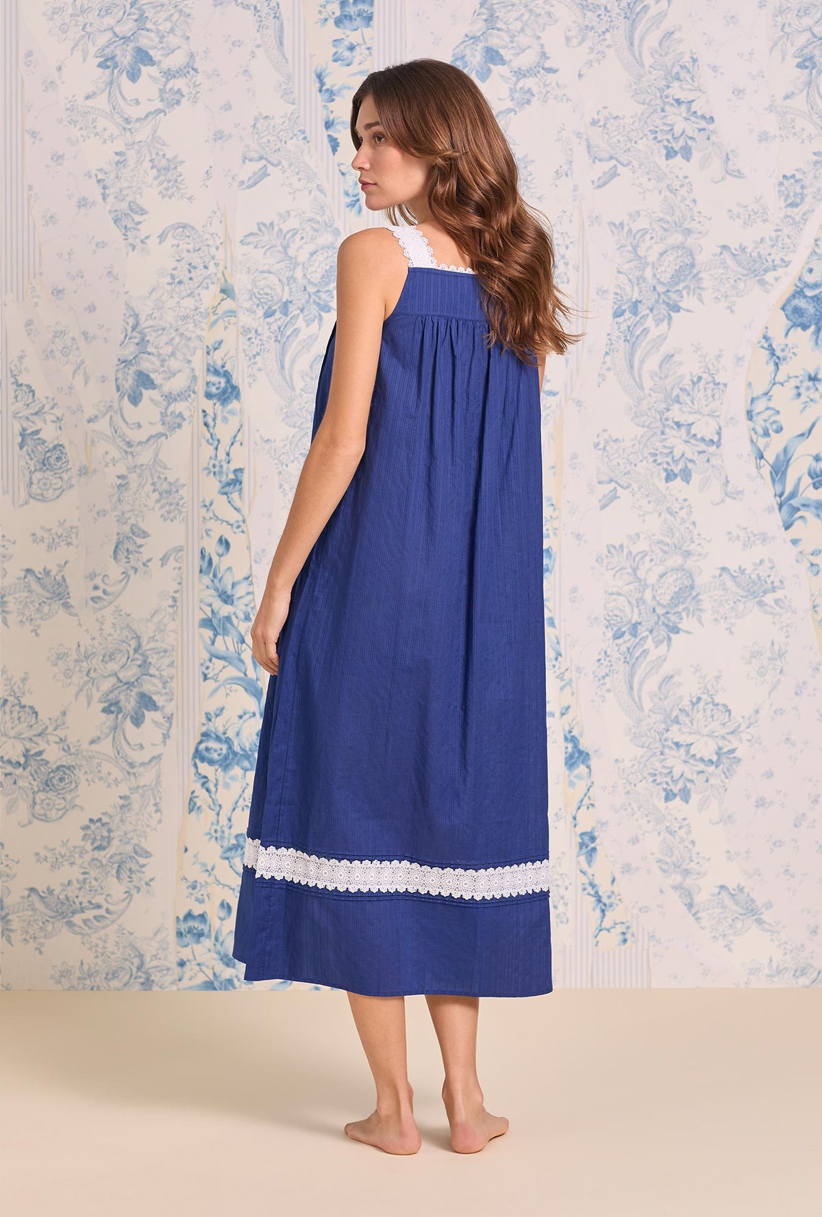 The "Madison" Cotton Dobby Stripe Ballet Nightgown