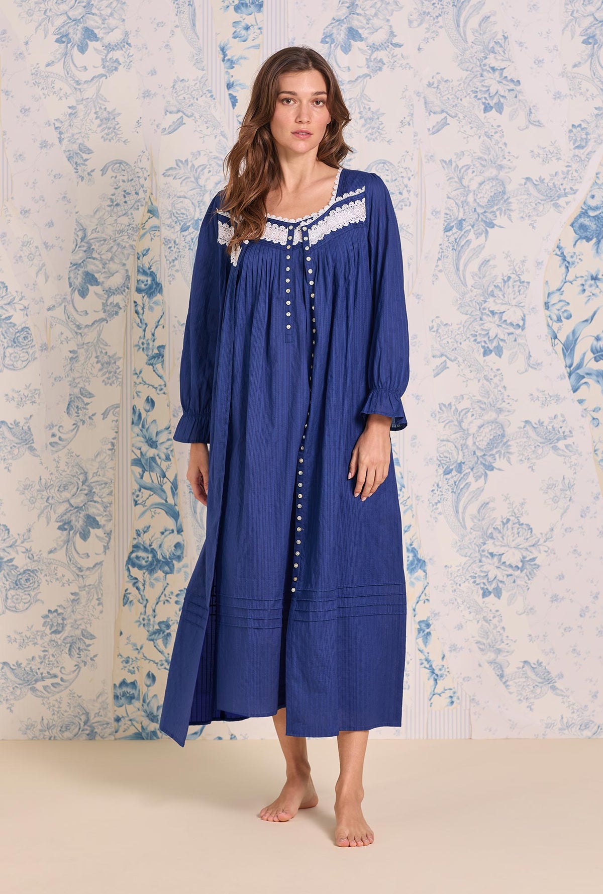 The "Eileen"  Cotton Dobby Stripe Ballet Nightgown