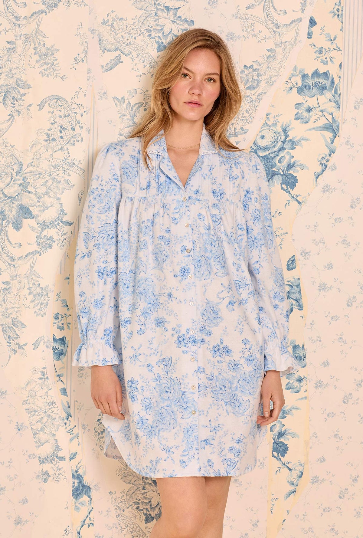 Chateau Bloom Cotton Flannel Nightshirt