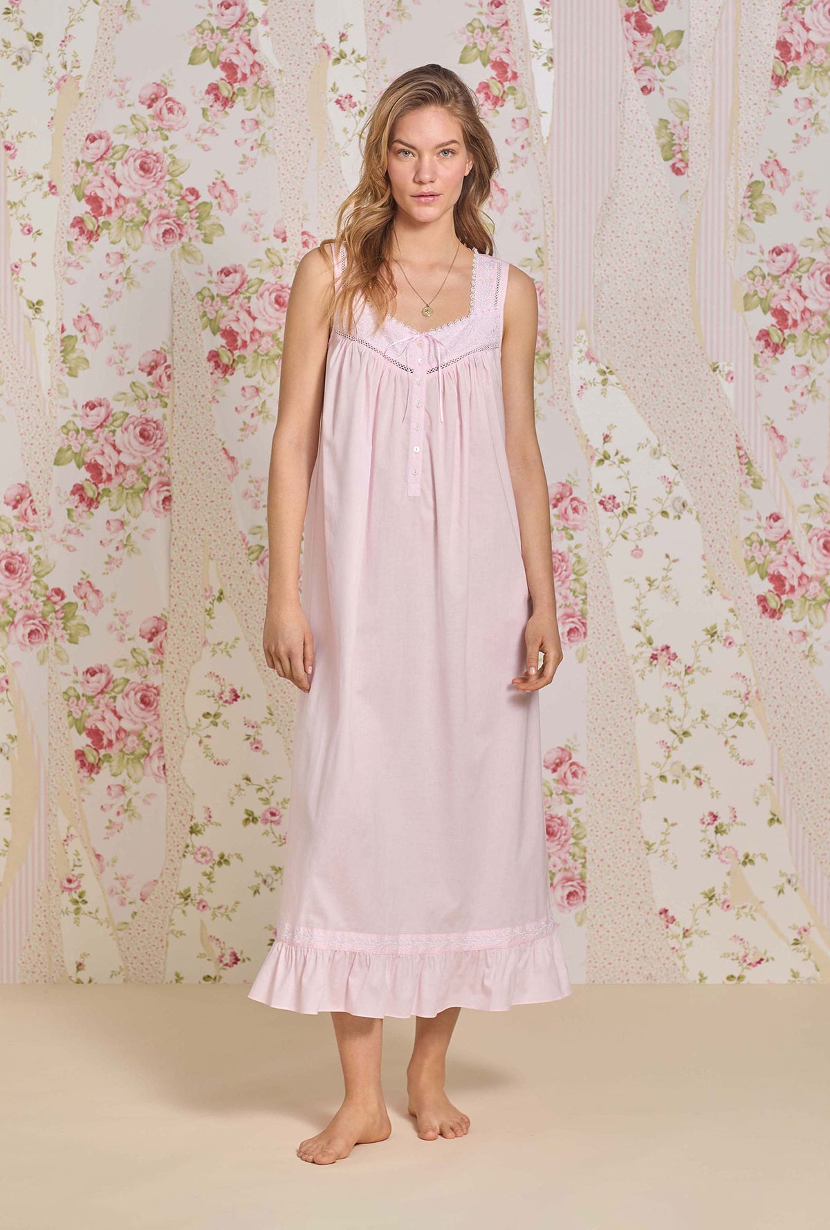The &quot;Eileen&quot; Bare Rose Cotton Lawn Ballet Gown