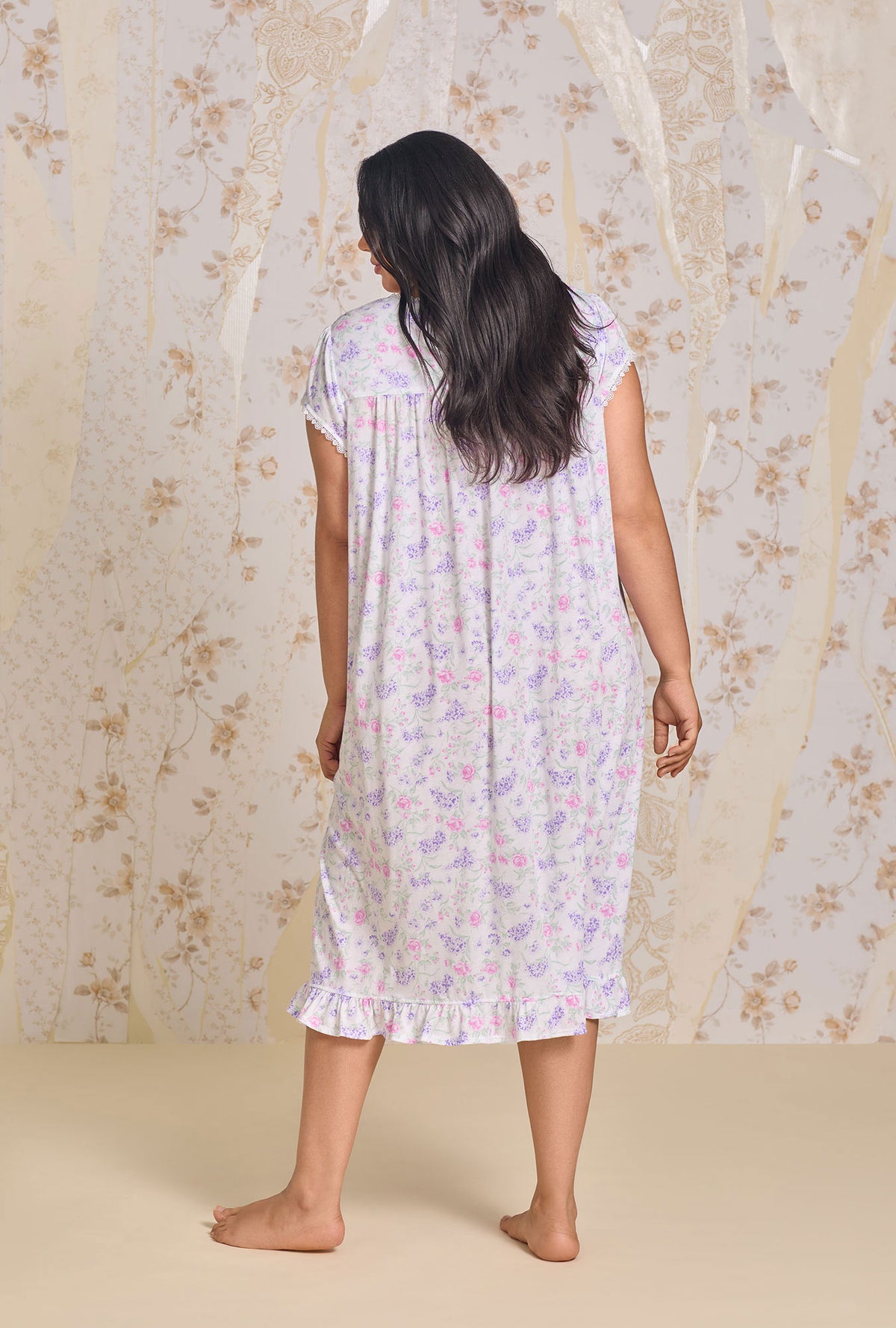 A lady wearing Mademoiselle Cotton Modal Waltz Nightgown