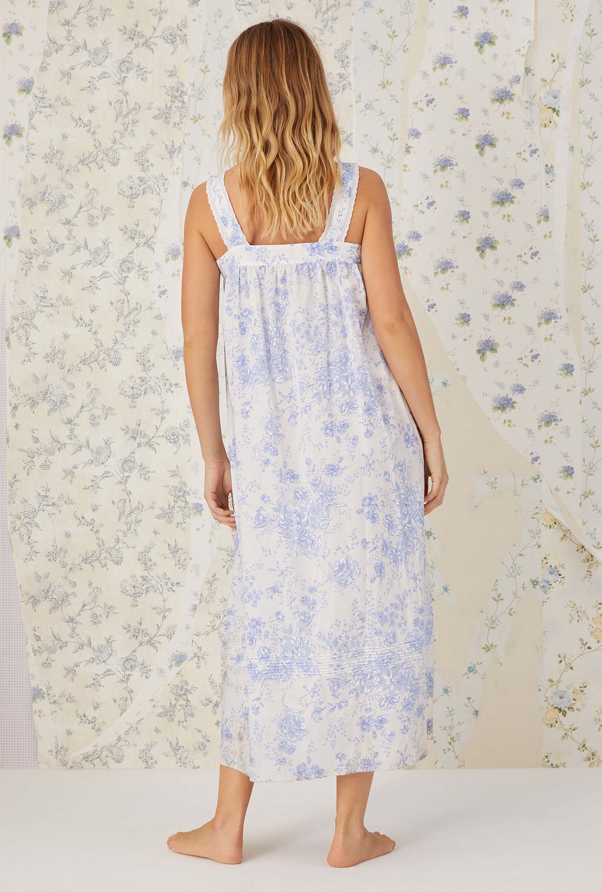 Blue China Cotton &quot;Julia&quot; Nightgown