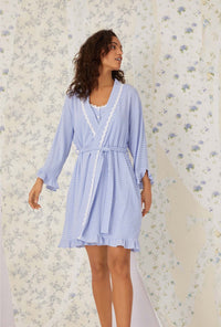 Fresh Ocean Stripe Knit Robe