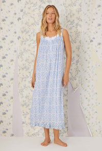 Blue Tapestry Knit "Eileen" Nightgown