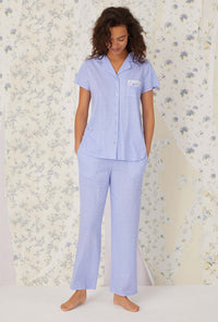 Peri Daisy Cotton Knit Notch Pajama