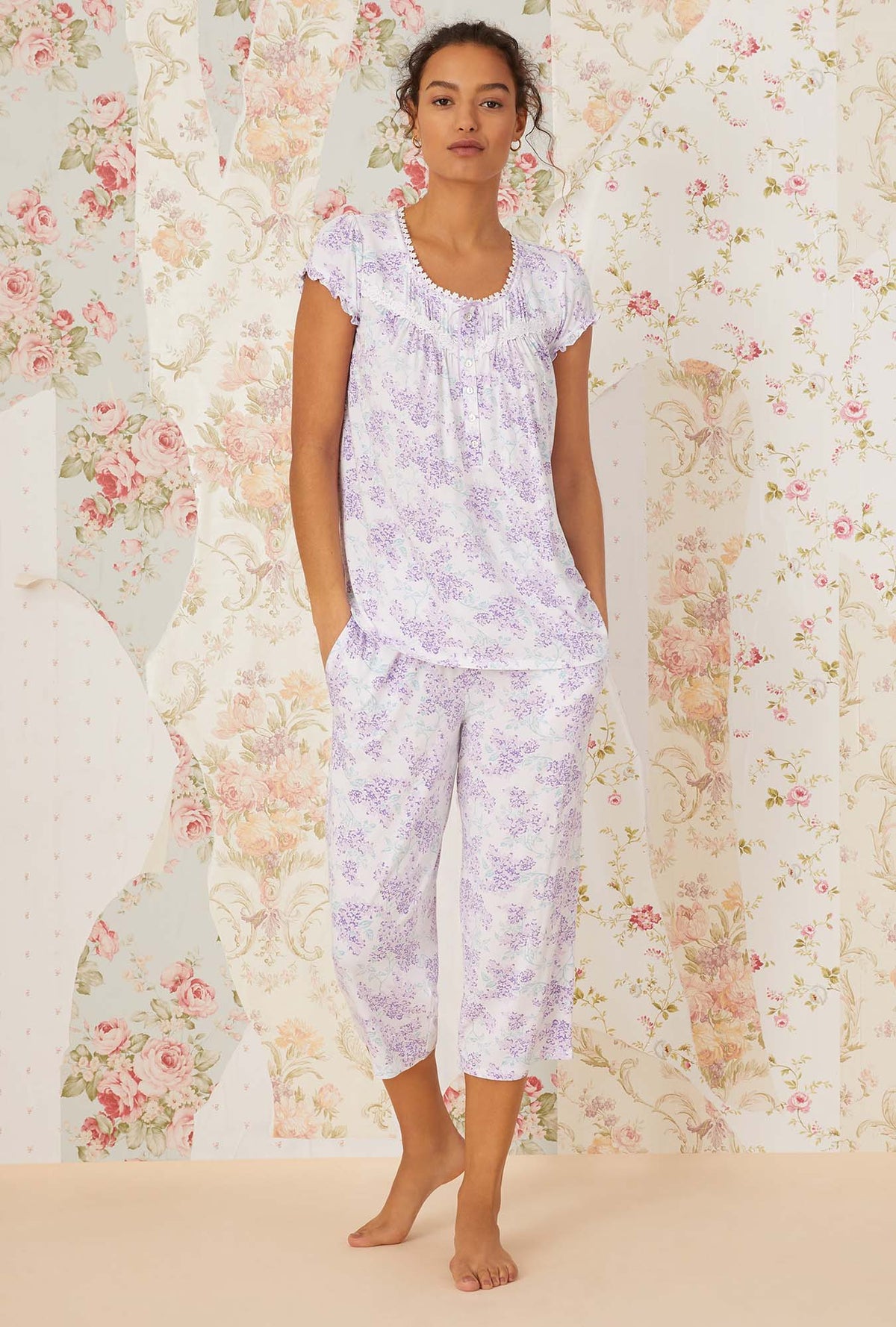 Tencel ™Lavender Hydrangea Capri Pajama
