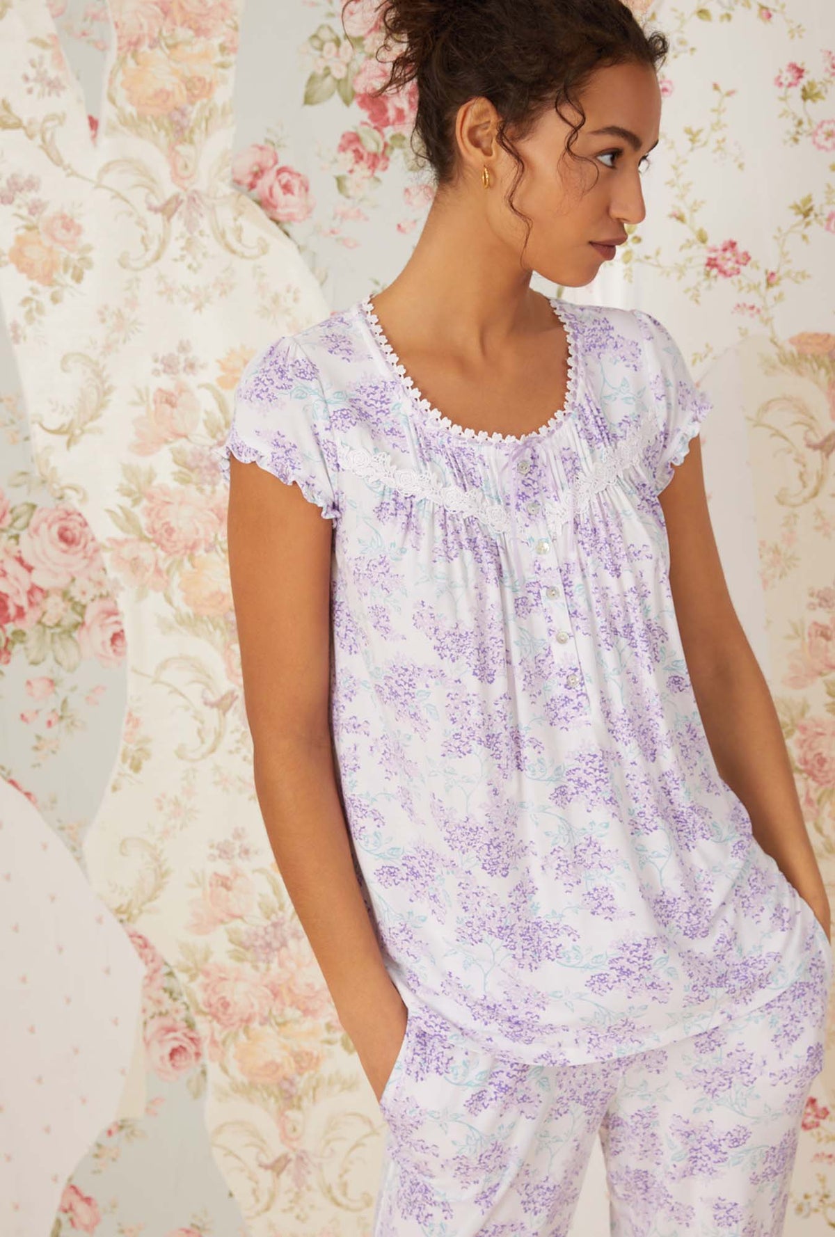 Tencel ™Lavender Hydrangea Capri Pajama