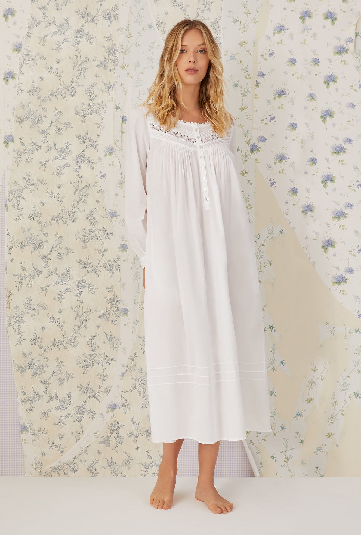 Beige-Floral” Cotton Long Dress - Antargya