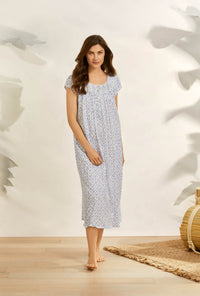 Rose Diamond Long Knit Cotton Nightgown