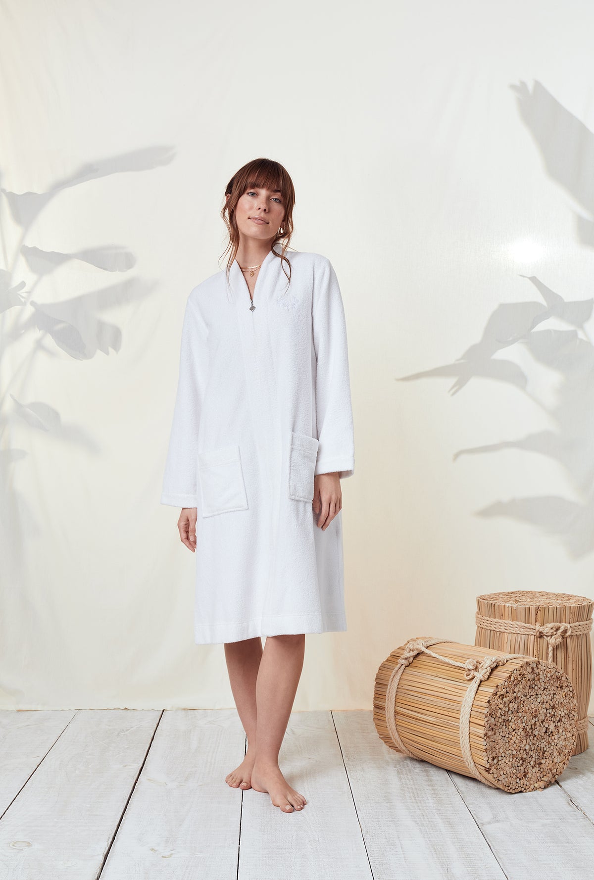 Zip up towelling robe sales