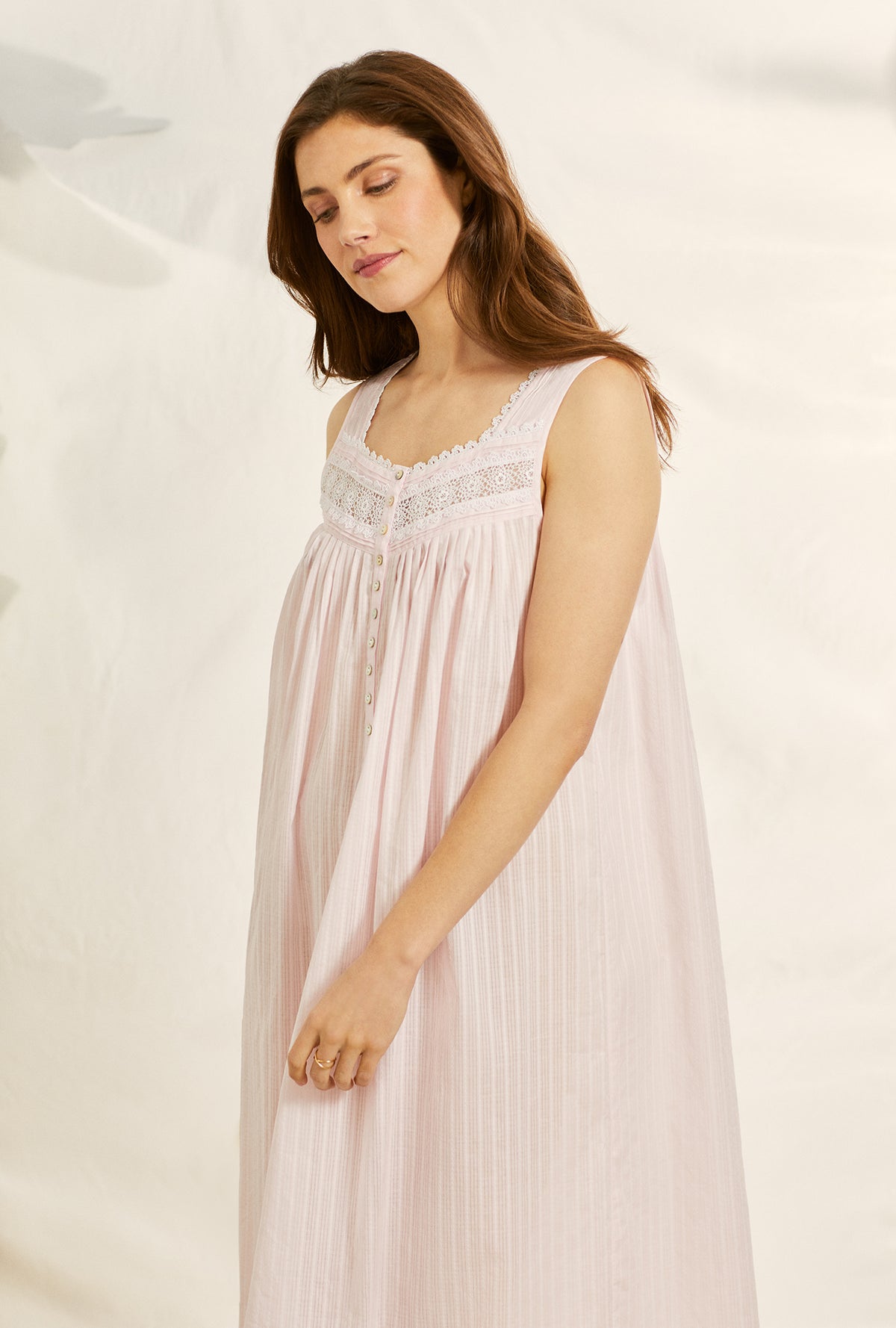 The &quot;Eileen&quot; Dobby Stripe Rose Gown