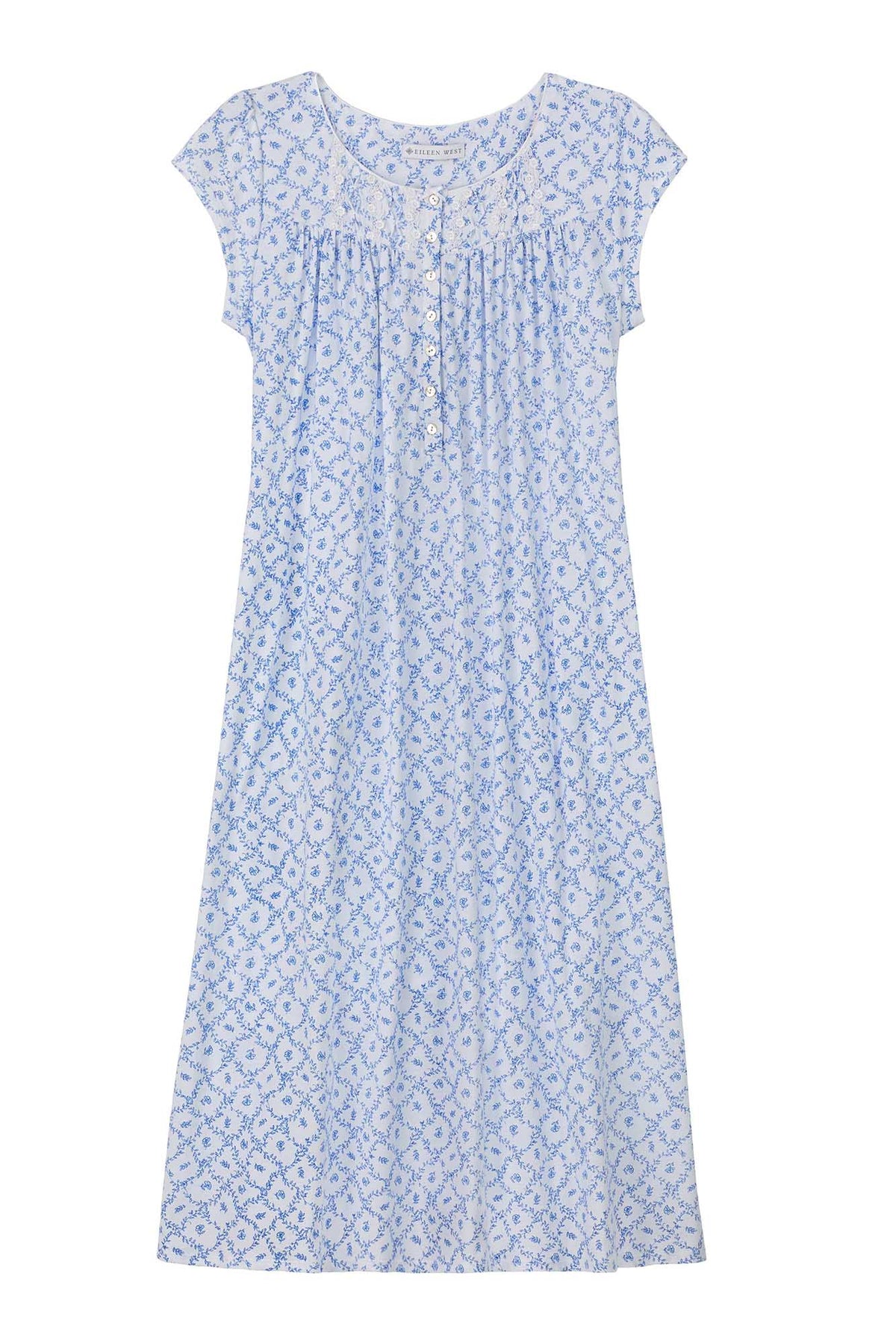 Rose Diamond Long Knit Cotton Nightgown